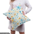 thumbnail image 4 of Ambesonne Starfish Fabric by the Yard Upholstery, Seashell Silhouettes, 10 Yards, Blue Orange Pale Yellow, 4 of 4
