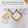 thumbnail image 4 of Yayeee Oven Mitts and Pot Holder Set of 2 Heat Resistant Kitchen Gloves Baking Hot Pad, Beach Pattern, 4 of 5