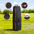 thumbnail image 4 of KFFKFF Golf Journey Bag, Soft Exterior Golf Case for Travel, Durable 1000D Nylon Resistant to Wear, Cushioned Golf Gear Case with Rollers, Collapsible Golf Club Carrier for Air Travel, 4 of 9