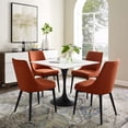thumbnail image 2 of Contemporary Modern Urban Designer Kitchen Room Square Dining Table, Wood Metal Steel, Black White, 2 of 3