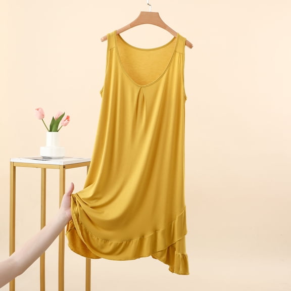 Naittoop Women Sleeveless Nightgown Soft Modal Cotton Tank Nightshirts Comfy Pajamas Dress Nighties