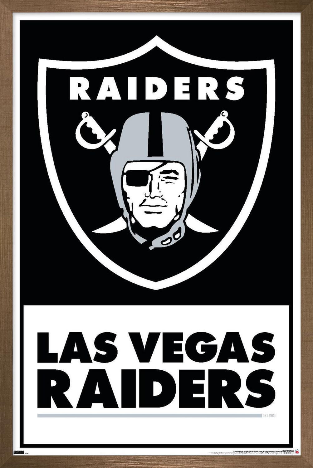 NFL Las Vegas Raiders - Logo 21 Wall Poster, 14.725" x 22.375" Framed