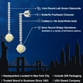 thumbnail image 2 of 14K White Gold White Ethiopian Opal and White Lab Grown Diamond Long Liner Dangle Earrings for Women | 1.48 Cttw | Gemstone October Birthstone | Round Cabochon 6MM | White Gold Chain Drop Earrings, 2 of 6