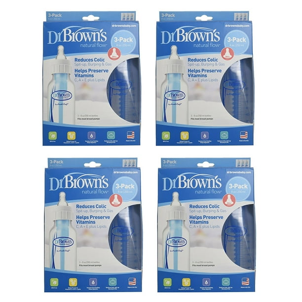 Dr. Brown's BPA Free Polypropylene Natural Flow Standard Neck Bottle, 8