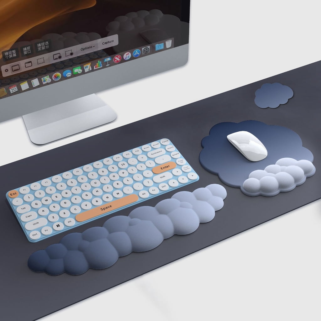 Zeiwohndc Mousepad Ergonomic Cloud-shaped Mouse Pad Wrist Rest Mat for Gaming Keyboard