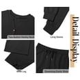 thumbnail image 6 of Fantaslook Fall Fashion Two Piece Lounge Sets for Women Henley V Neck Vacation Travel Outfit Casual Wide Leg Pants Matching Sets Women Clothing, 6 of 7
