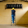 thumbnail image 4 of 7 Steps Wall Mounted Folding Ladder, Telescoping Step Ladders, Retractable Folding Stair for Factory Buildings, Villas, Attics, Garages, Rooftops, Basements, and More (15.74*76.77in), 4 of 10