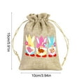 thumbnail image 3 of Easter Bunny Linen Dstring Bag for Candy Eggs,Cute Party Favor Gift Pouch,3.94x4.28 Inches,Reusable Cloth Treat Bag with Dstring Closure for Easter Basket Stuffers,Holiday Celebrations & Gifts, 3 of 6