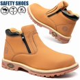 thumbnail image 2 of Steel Toe Boots for Men Industrial Construction Anti-puncture Double Sided Zipper Work Safety Shoes Non-Slip Waterproof Hiking Shoes, 2 of 10