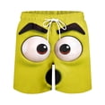 thumbnail image 4 of IWRICH Kids Boys Board Shorts Funny Face Frinted Elastic Drawstring Waist Swim Trunk Summer Casual Beach Bathing Suit,Size 1-14 Years 07-Yellow 160, 4 of 4