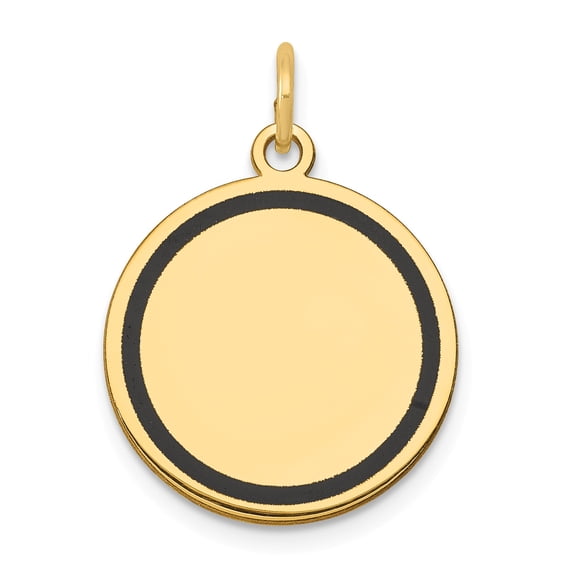 14k w/Enamel .027 Gauge Circular Engravable Disc Charm in 14k Yellow Gold