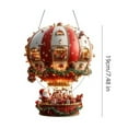 thumbnail image 6 of Dserfhy Christmas Hot Air Balloon Ornaments 2D Acrylic Xmas Tree Pendant Cartoon Santa in Hot Air Balloon Hanging Decoration for Trees Doors Windows Decor, 6 of 7
