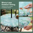 thumbnail image 5 of Round Outdoor Tablecloth with Umbrella Hole and Zipper, Coastal Tablecloth with Elastic Waterproof, Summer Nautical Beach Coral Starfish Blue Ombre Patio Table Covers for 55" - 60" Pool Tables, 5 of 9