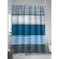 thumbnail image 5 of Coastal Style Shower Curtain, Vintage Blue Grey Stripe Wood Texture Waterproof Shower Curtain Set with 12 Hooks Lightweight Washable Fabric Shower Curtains for Bathroom 72x72 Inches, 5 of 6