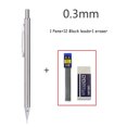 thumbnail image 1 of Haile 0.3 0.5 0.7 0.9mm HB Mechanical Pencil Set Full Metal Art Drawing Sketch Writing Automatic Pencil With Black Leads Refills, 1 of 6