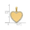 thumbnail image 2 of 14.5mm 14k Solid Yellow Gold Polished Cubic Zirconia Love Heart Pendant Necklace Pendant for Women, 2 of 2