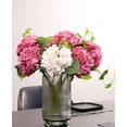 thumbnail image 2 of Nvzi piezas de flores de hortensia artificiales de 21 pulgadas, grandes, naturales y realistas, con tacto real (rosa), 2 of 5