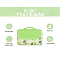 thumbnail image 5 of Tapvos 80''x80'' Picnic Blanket Extra Large Waterproof Foldable Outdoor Mat Green/White Leaves, 5 of 5