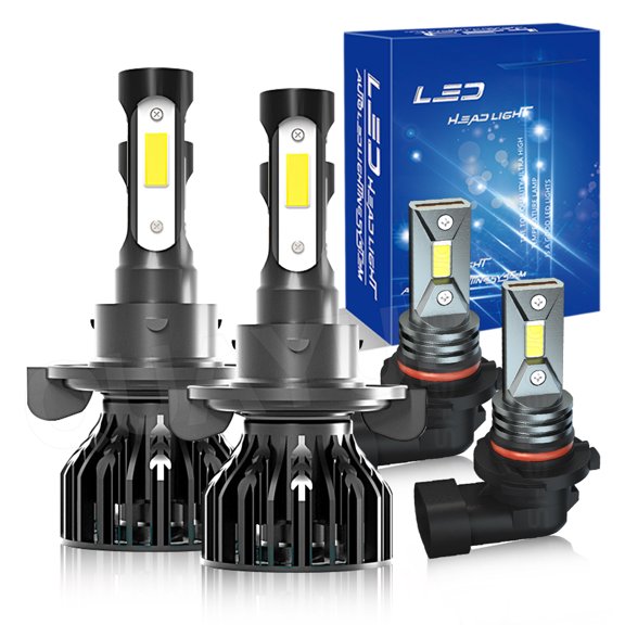 For 2004-2014 Ford F-150 6000K 4Side LED Headlight Hi/Lo   Fog Light Bulbs Combo 4x