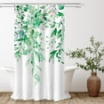thumbnail image 2 of Green Eucalyptus Shower Curtain, Watercolor Leaves on The Top Plant with Floral Bathroom Decoration Shower Curtain Sets 72x72 Inch with Hooks, 2 of 6