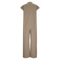 thumbnail image 4 of Women's Casual Cotton Linen Jumpsuit Solid Color Button Loose Jumpsuit Overalls V Neck Comfy Boho Wide Leg Jumpsuits with Pockets Fashion Lounge Wear, 4 of 6
