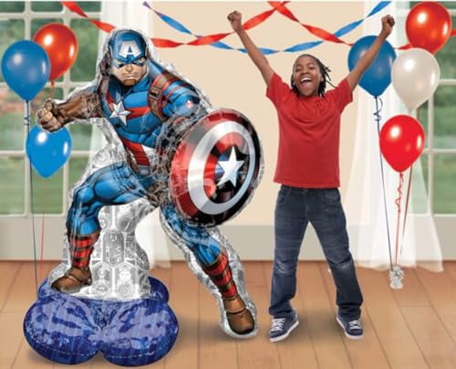 Avengers Powers Unite Birthday Party Supplies Airloonz and Foil Balloon Bouquet Decorations