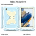 thumbnail image 6 of With Shoulder Strap Case for Samsung Galaxy Tab A8 10.5-inch SM-X200 X205 X207 (2022),Dteck Shockproof Rugged Rubber 3-Layers Protection Butterfly Case Kids Friendly Kickstand Cover,Beige+Blue, 6 of 8