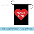 thumbnail image 3 of Toland Home Garden Mask On Heart COVID Heart Flag Double Sided 12x18 Inch, 3 of 5