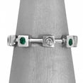 thumbnail image 3 of HeartsAndYou 1ct Round Cut Natural Emerald Moissanite Cube Thin Band 14k SOLID White Gold, 3 of 4