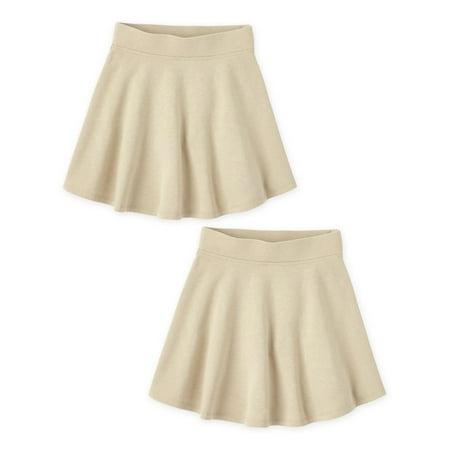 The Children's Place Girls Uniform French Terry Knit Skort, 2-Pack, Sizes XS-XXL
