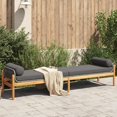 thumbnail image 1 of vidaXL Garden Bench with Cushion Grey Poly Rattan Acacia, 1 of 5