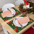 thumbnail image 4 of Christmas Placemats, Linen Holiday Table Mats, Festive Christmas Style, Heat Resistant Dining Place Mats, Washable Cloth Placemats for Kitchen Table, Home and Kitchen, 40x30cm, 4 of 7