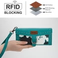 thumbnail image 4 of Wrangler Womens Wallet Western Wristlet for Women Rfid Wallet with Detachable Credit Card Holder, Teal, 4 of 7