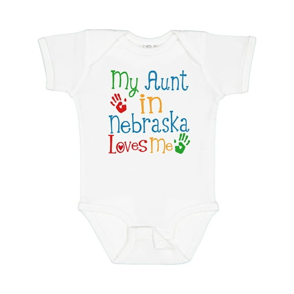 Inktastic My Aunt in Nebraska Loves Me Boys or Girls Baby Bodysuit