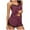 Wine, variant on Tbopshirt Pajamas for Women,Women Sleepwear Sleeveless Strap Nightwear Lace Trim Satin Cami Pajama Sets,Womens Pajama Sets