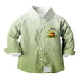 thumbnail image 6 of UQJfacai Boys St Patricks Day Shirt Shamrock Printed Long Sleeve Button Down Shirts Hawaiian Gradient Collared Blouse 3-16 Years, 6 of 7