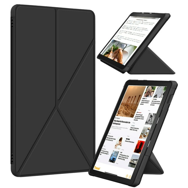 Allytech All-New Kindle Fire HD 10 2021 Case, Fire HD 10 Plus Case 2021, Ultra Slim Lightweight Shockproof Auto Sleep Wake Multi Angle Viewing Stand Cover for Amazon Fire HD 10 2021 11th Gen, Black