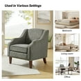 thumbnail image 5 of Wooden Upholstery Armchairs Set of 2 Lounge Sofa Club Accent Chairs Nailhead Trim Side Chairs Living Room Bedroom Gray, 5 of 6