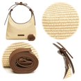 thumbnail image 4 of Bolso Hombro Tejido Con Forma Media Tipo Cartera para Playa Verano (marrón), 4 of 4