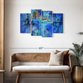 thumbnail image 3 of Elephant Stock Royal Blue Abstract Wall Art - Horizontal Multi Panel Canvas - Living Room Wall Decor - Abstract Multi Panel - Blue And Turquoise Decor - 43" x 27", 3 of 8
