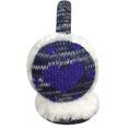 thumbnail image 2 of Girls Soft Plush Padded Knitted Design Adjustable Winter Earmuffs (Purple Hearts, One Size Fits All), 2 of 2