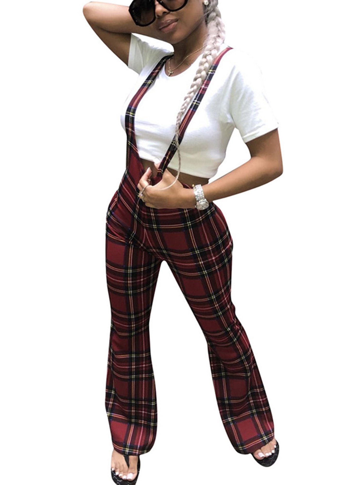 suspender flare pants