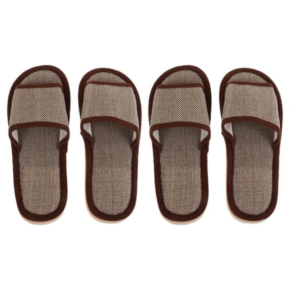 MIPCASE House Slippers Unisex Cotton Non-slip Guests Bathroom Use 2 Pairs