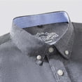thumbnail image 7 of UVEASISHA Slim Fit Dress Shirts for Men Business Casual Office Shirt Cotton Long Sleeve Collared Shirts Solid Color Stylish Wedding Party Shirt Gray L, 7 of 7