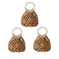 thumbnail image 1 of Bolso de mano mini para mujer, tipo cubo de agua, con cordón, tejido a mano, para playa, con red de pesca, 1 of 5