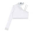 thumbnail image 4 of Hansber Girls Party Fancy Vest Hip Hop Jazz Dance Tops Athletic Shirt Ballet Dancewear Cheerleading Uniform White 16, 4 of 6