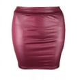 thumbnail image 3 of Birdeem Jupes pour Femmes Version Coréenne Solide Sac en Faux Cuir Mat Jupe Courte, 3 of 8