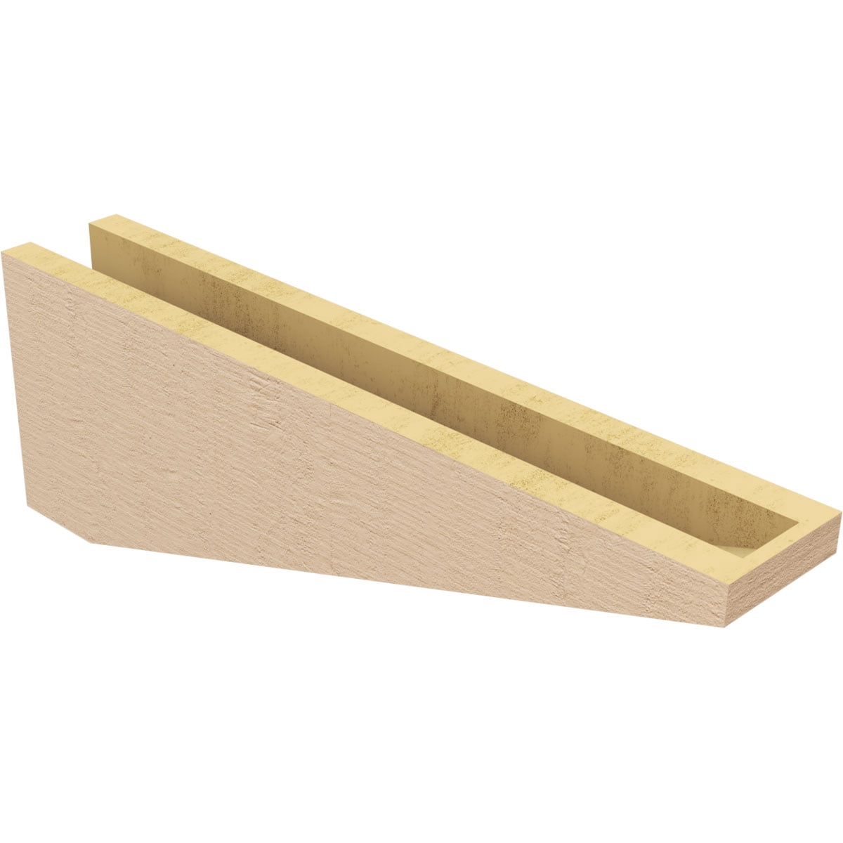 4"W x 24"D x 8"H Thin Concord Rough Cedar Woodgrain TimberThane Corbel, Primed Tan