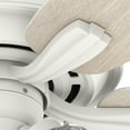 thumbnail image 5 of Hunter 60 inch Indoor Ceiling Fan with LED Lights - White Ceiling Fan with Pull Chain, For Bedroom or Living Room, Standard Mount, No Remote, 5 Blades, Includes Bulbs - Dondra 52347, Matte White, 5 of 12