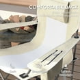 thumbnail image 5 of Outsunny 2 Pack Folding Rocking Camping Chairs, Cream White 600D Oxford Fabric Chairs with Headrest, Cooler Bag & Cup Holder, Portable Seats for Patio, Hiking, Picnic & Outdoors, 5 of 11